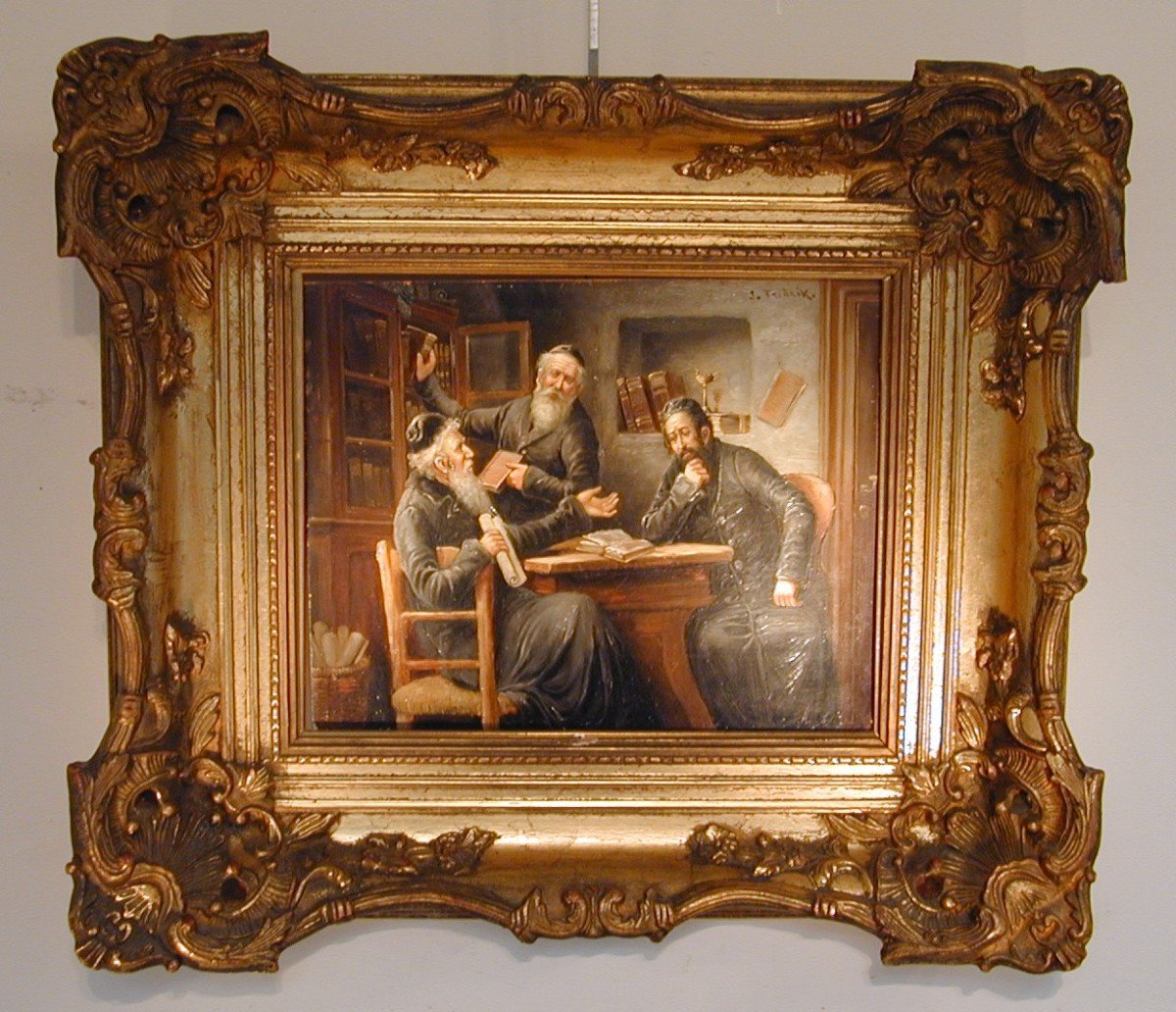 Three Rabbis In Discussion, Eastern European School Of The 19th Century