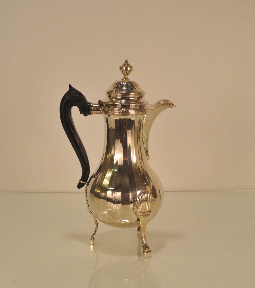 Louis XVI Period Silver Coffee Pot, Brussels Hallmarks, 1790-photo-3