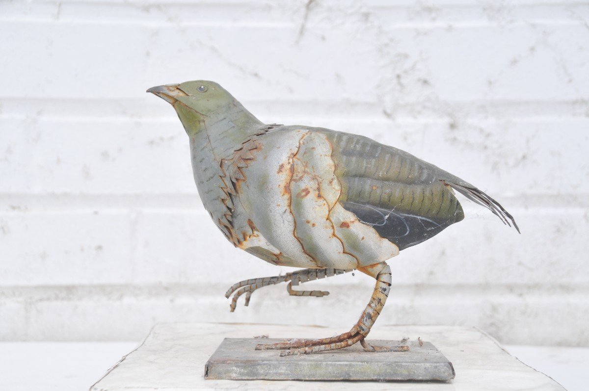 Two Partridges In Painted Tin -photo-4