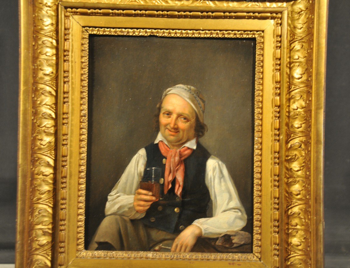 Portrait Of An Innkeeper By Jos Geirnaert (1790-1883) Belgian School -photo-2