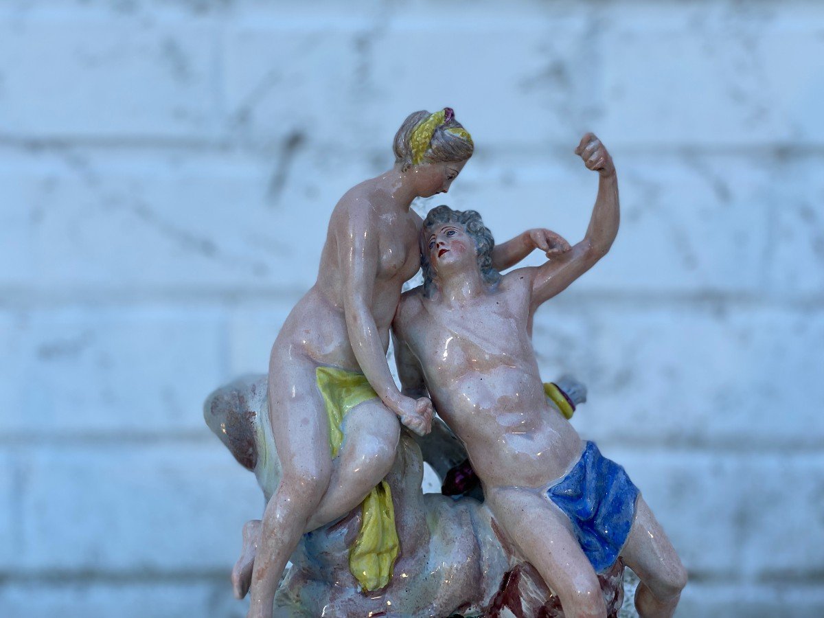 Diane And Endymion, Strasbourg Faience Group Around 1765-photo-2