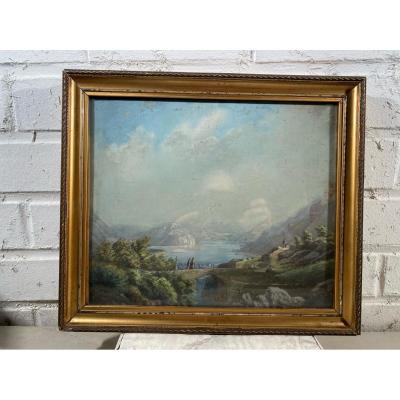 Joseph Navratil (1798-1865), Paysage Montagneeux En Suisse. 