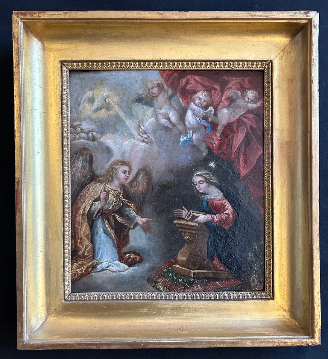 Oil On Copper Representing The Annunciation