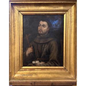 Oil On Copper Depicting San Diego De Alcale Spain 17th Century