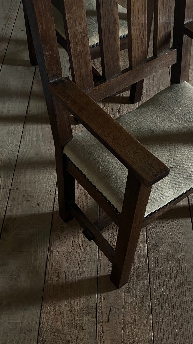 Pair Of Oak Armchairs-photo-4