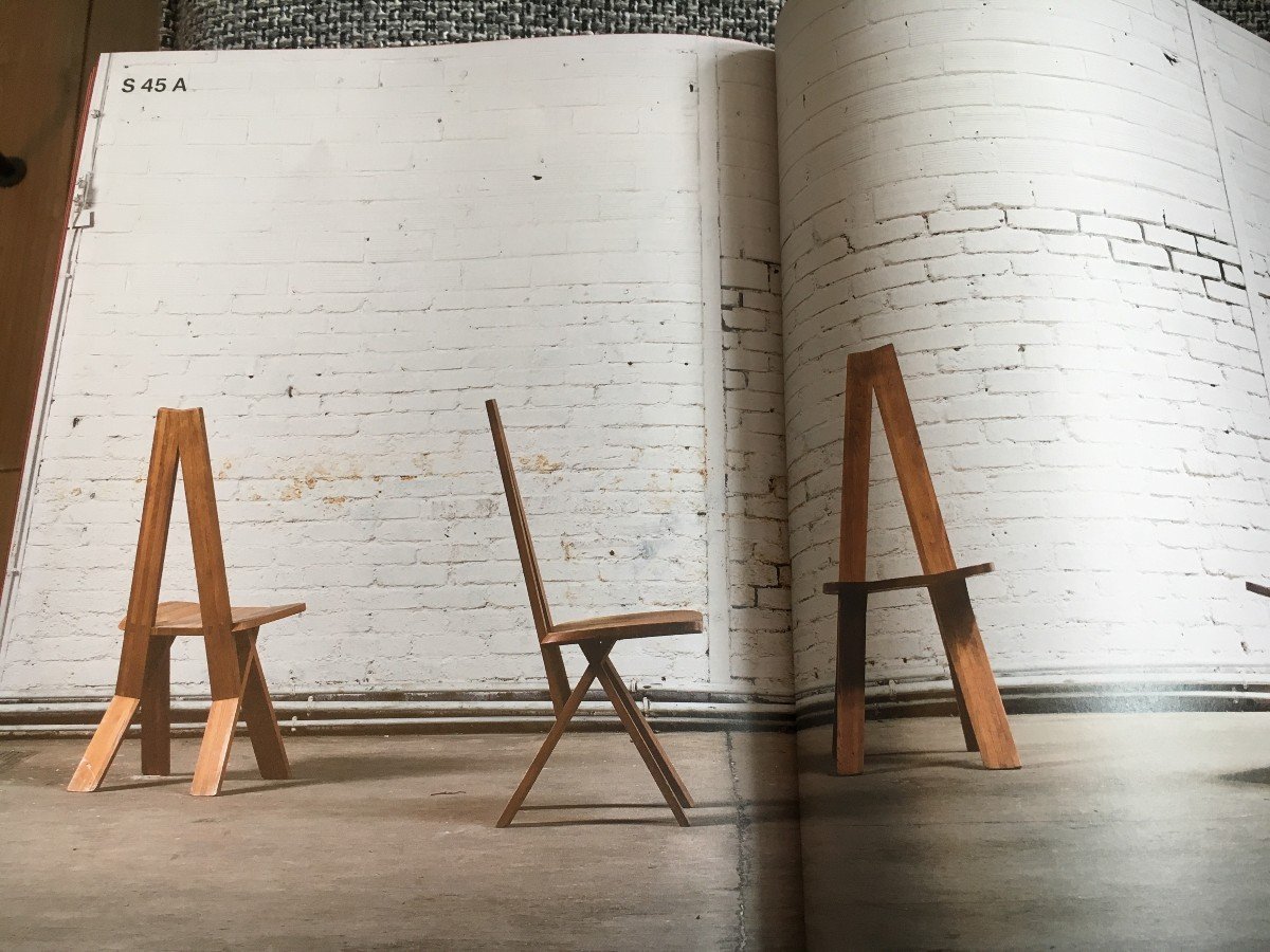 4 Chairs By Pierre Chapo In Solid Elm From The 1970s-photo-4