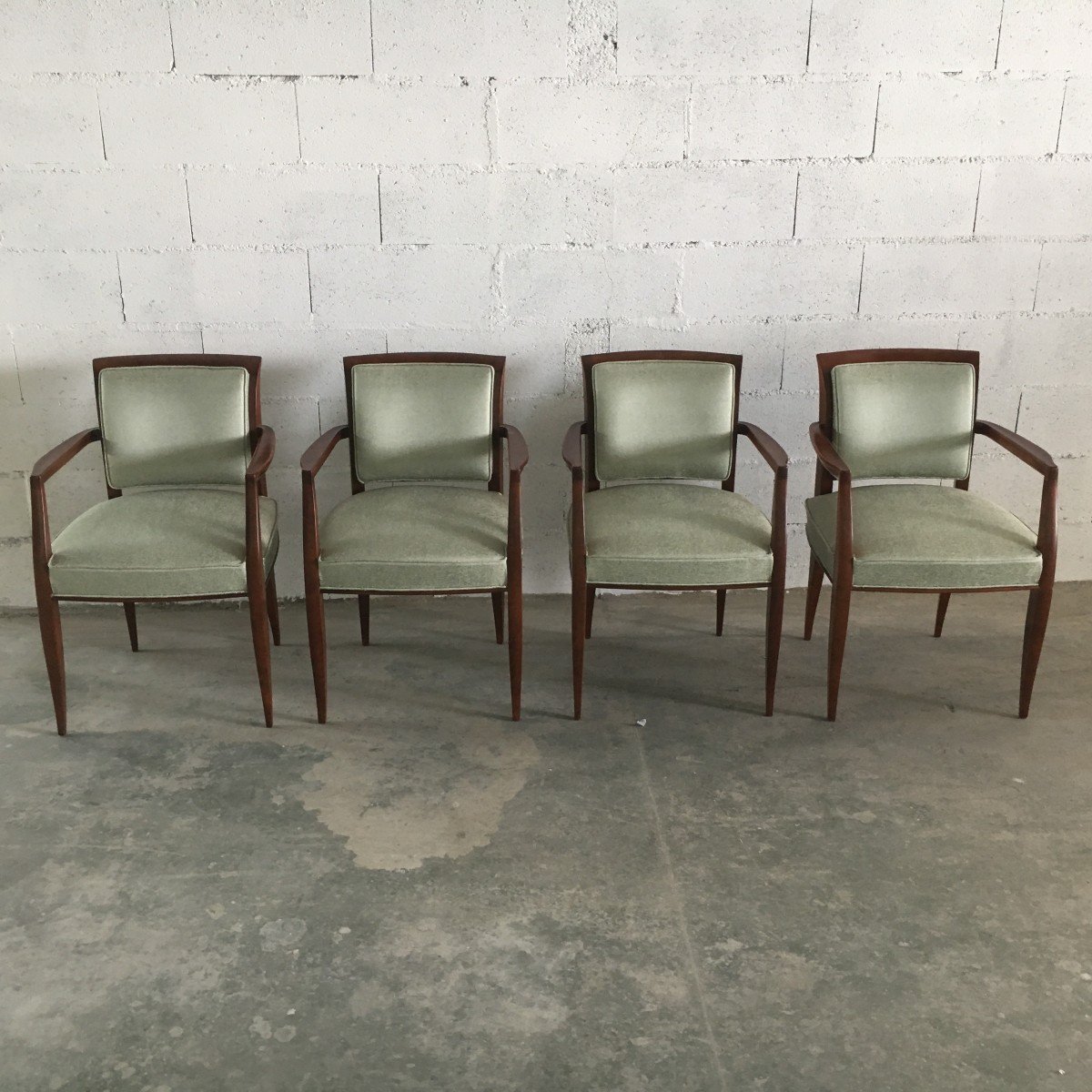 Alfred Porteneuve Series Of 4 Armchairs From The 1940s-photo-2