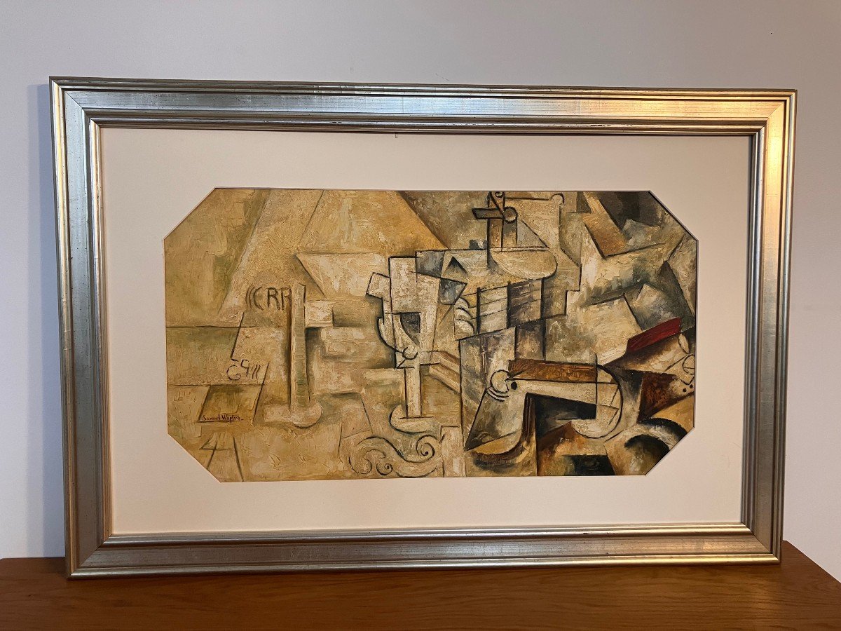 Art Deco Cubist Period Painting From The 1930s-1940s-photo-8
