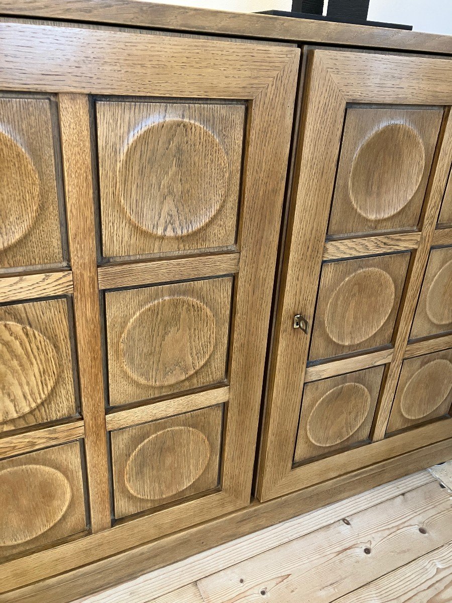  1970s Brutalist 4 Door Natural Oak Sideboard By Gerard Bartels-photo-3