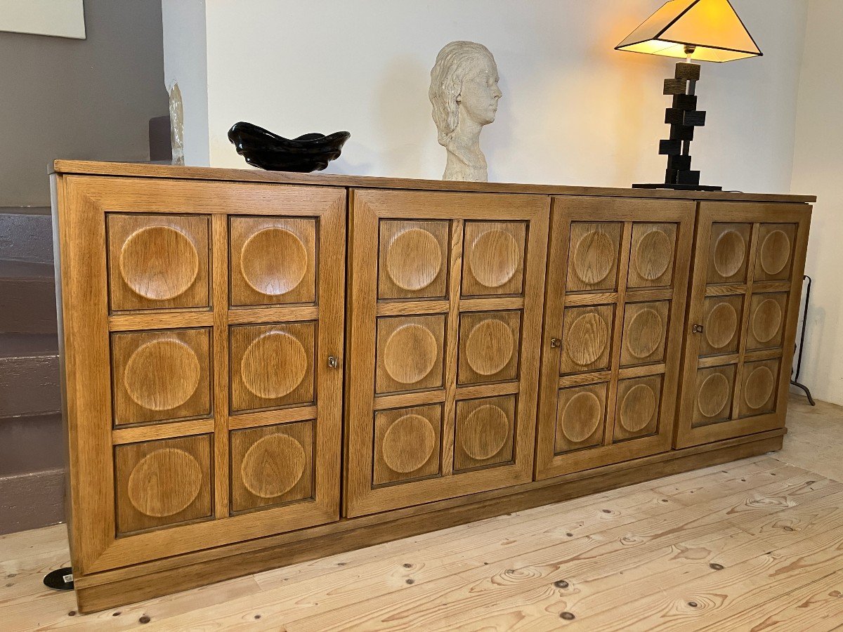  1970s Brutalist 4 Door Natural Oak Sideboard By Gerard Bartels-photo-1