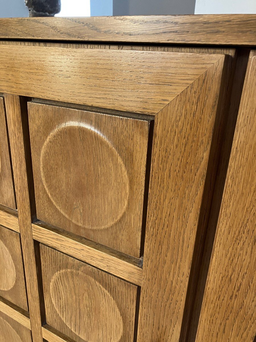  1970s Brutalist 4 Door Natural Oak Sideboard By Gerard Bartels-photo-3