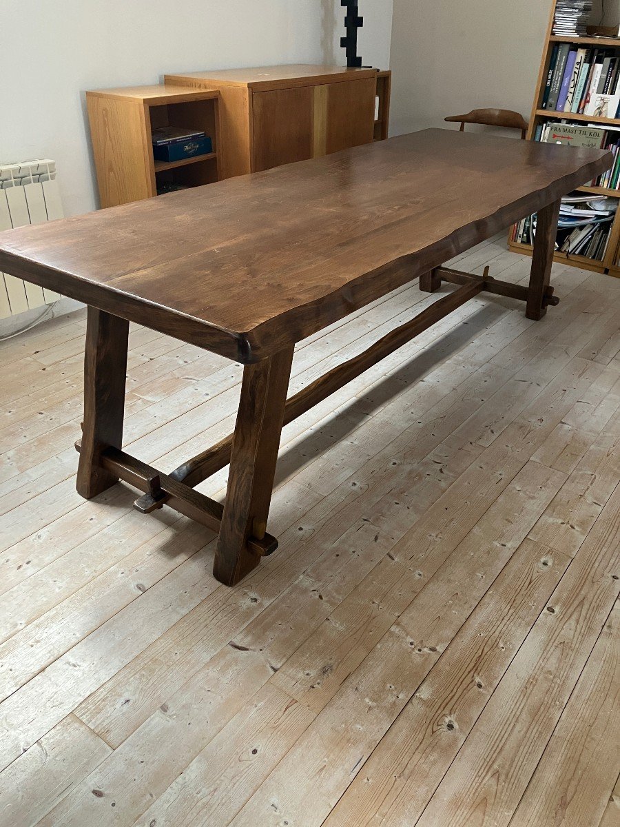 Large Table By Olavi Hanninen 1960 In Elm For 10 People-photo-3