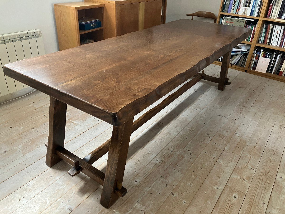 Large Table By Olavi Hanninen 1960 In Elm For 10 People-photo-2