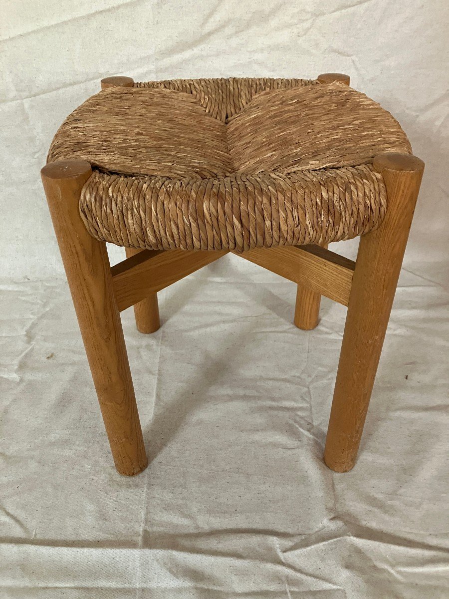 Rare Tabouret Modèle Méribel Par Charlotte Perriand édition Steph Simon 1960