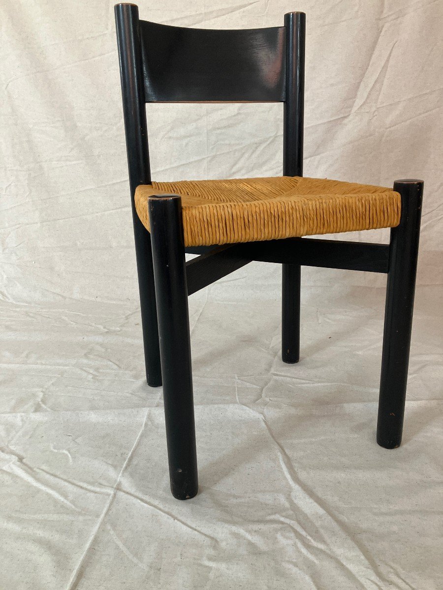 Charlotte Perriand Black Chair Meribel Model Steph Simon Edition 1960