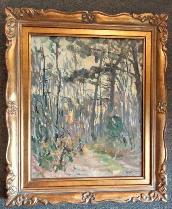 Painting By Charles Pierre Bernard - Landes Forest-photo-2