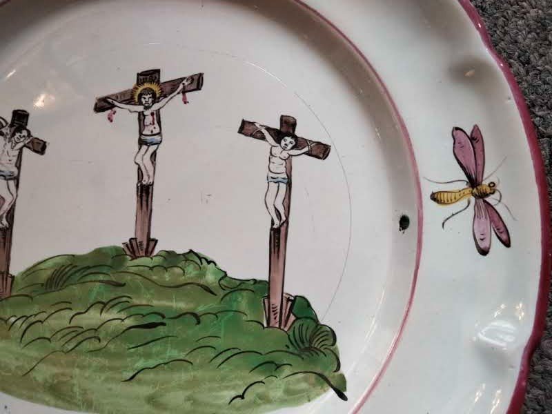 Plate Les Islettes Christ At Golgotha 18th Century-photo-3