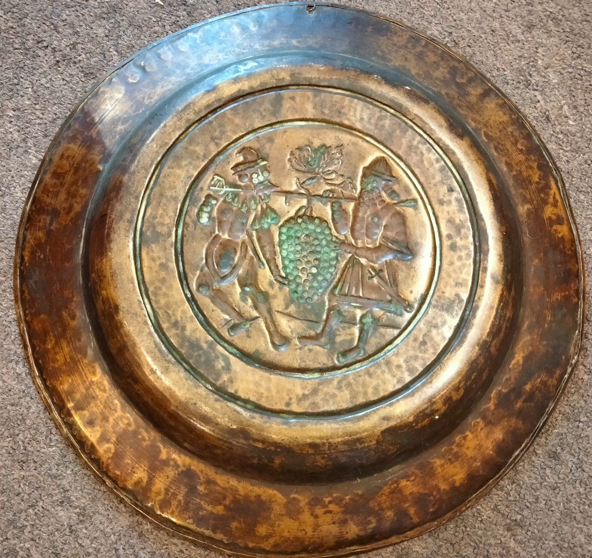 Collection Plate & Its Bronze Matrix Nuremberg 16th Century-photo-3