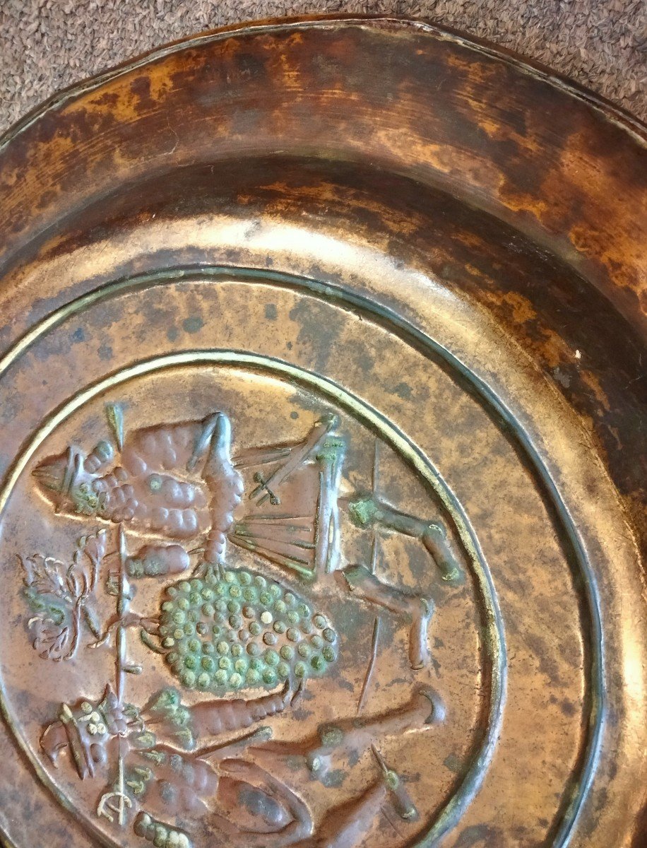 Collection Plate & Its Bronze Matrix Nuremberg 16th Century-photo-4