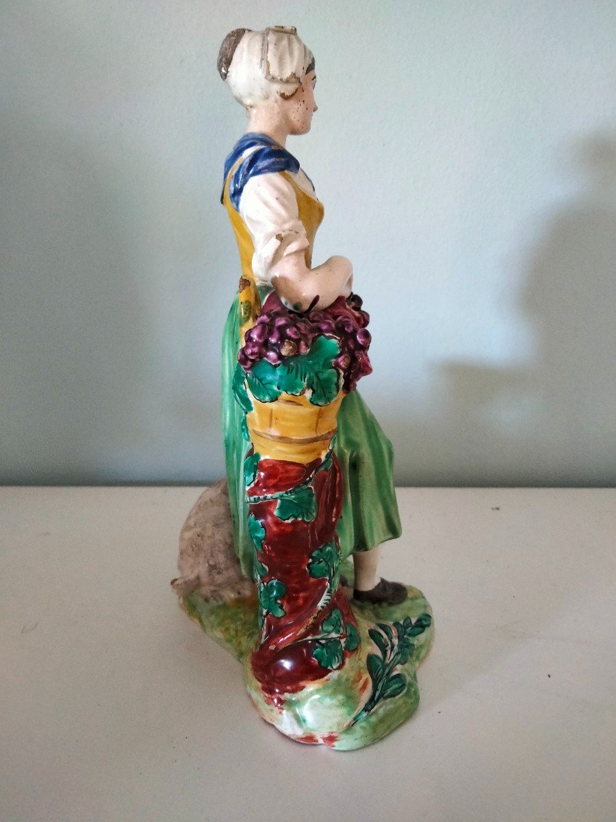 Lunéville Faience Statuette St Clément Grape Harvester Late 18th Century-photo-4