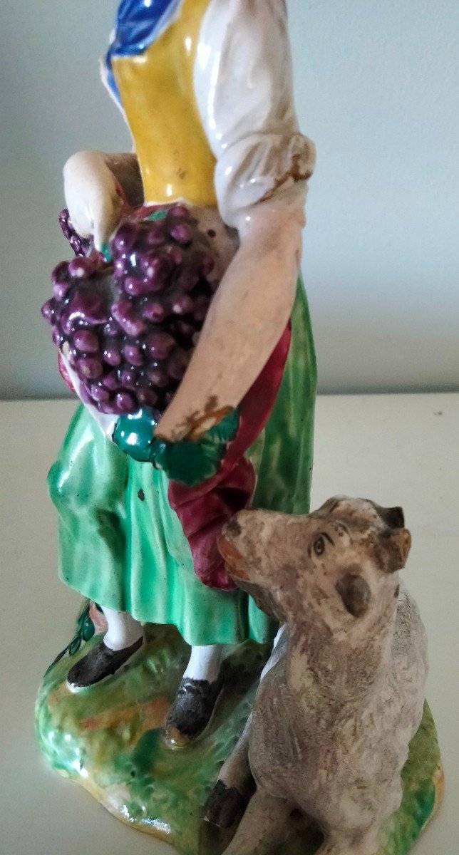 Lunéville Faience Statuette St Clément Grape Harvester Late 18th Century-photo-2