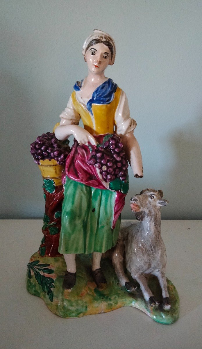 Lunéville Faience Statuette St Clément Grape Harvester Late 18th Century