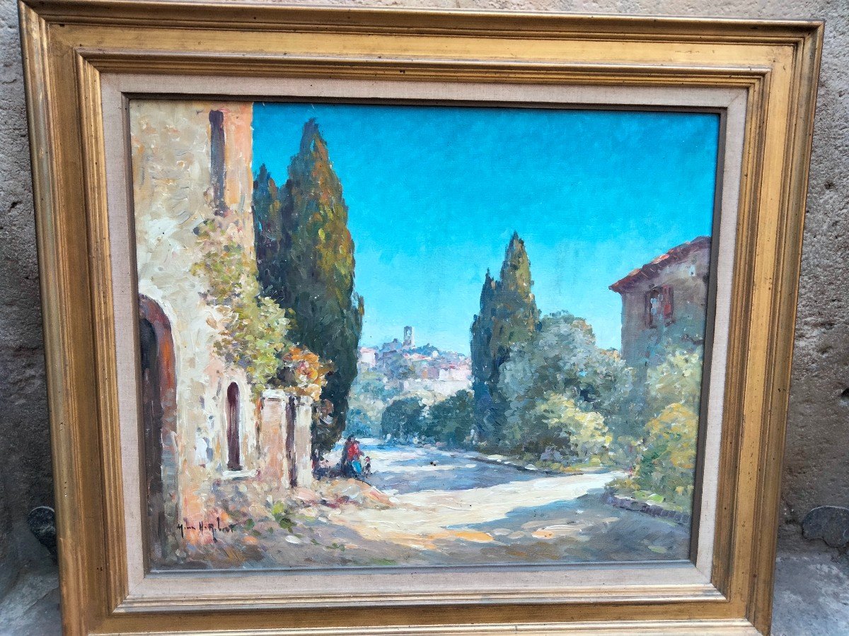 Painting Signed Marius Hubert Robert - Saint Paul De Vence