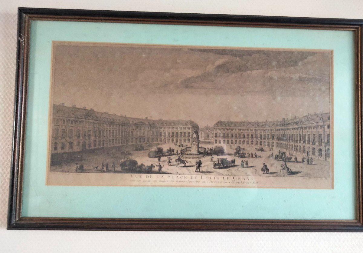 Gravure - Vue De La Place De Louis Le Grand - XVIIIe