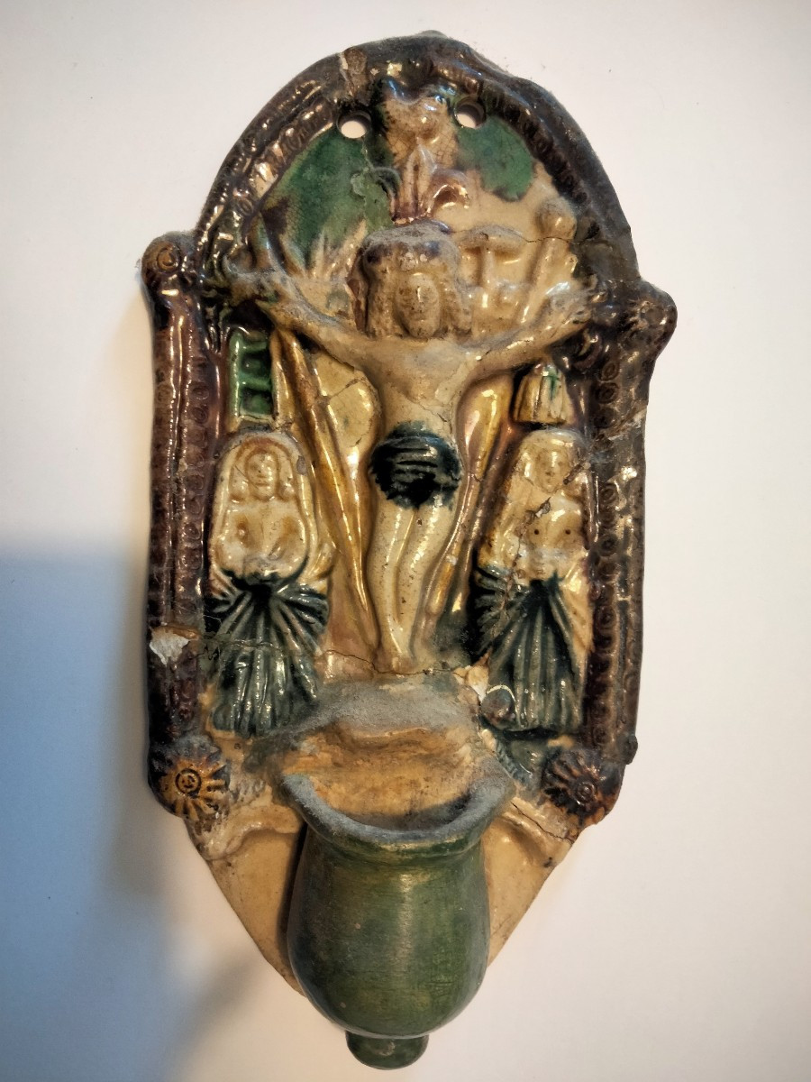 Holy Water Font Suite De Palissy Avon Manerbe Saintonge 18th Century