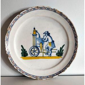 Delft Craft Plate - The Grinder 18th Century