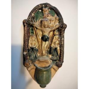 Holy Water Font Suite De Palissy Avon Manerbe Saintonge 18th Century