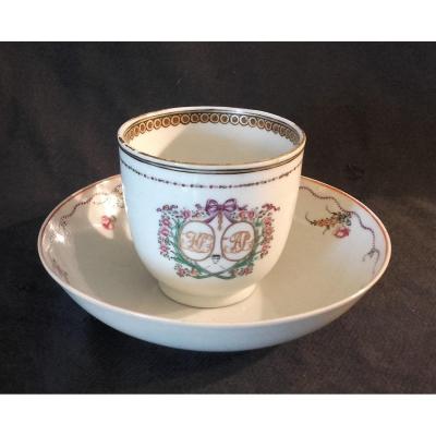 18th Century China India Porcelain Wedding Cup And Saucer