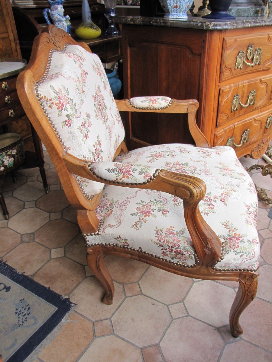 Paire  de fauteuils Louis XV-photo-2