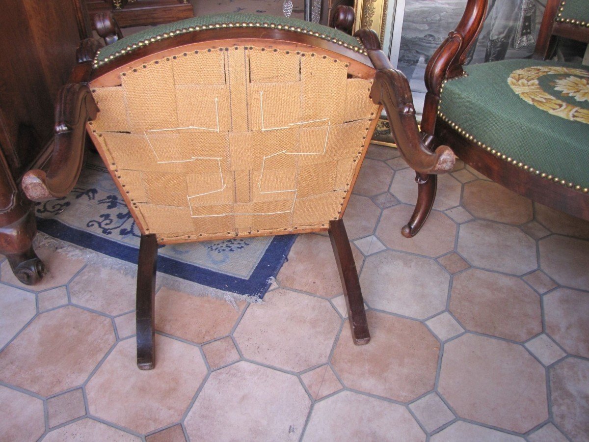 Paire de  fauteuils  en  acajou-photo-2