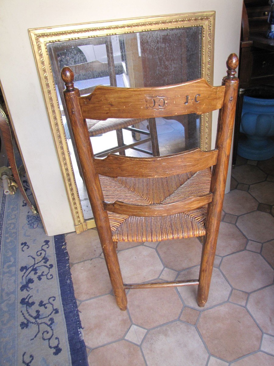 Série de chaises  paillées anciennes-photo-1