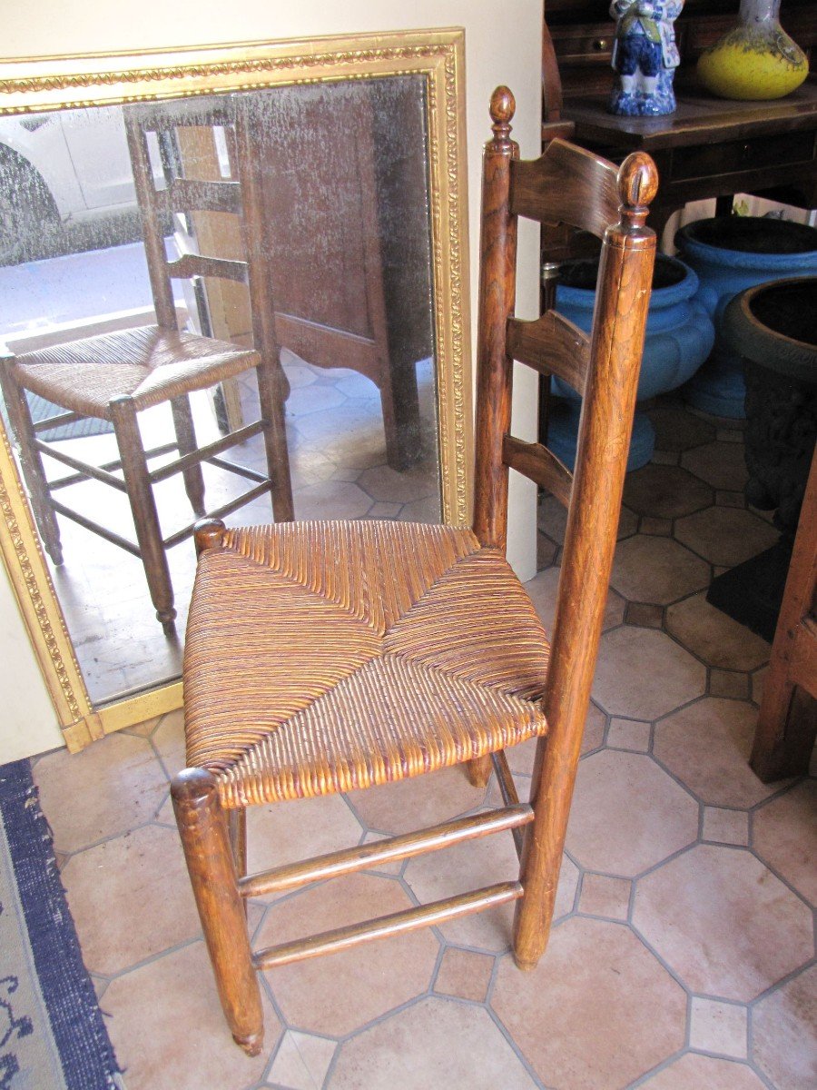 Série de chaises  paillées anciennes-photo-6