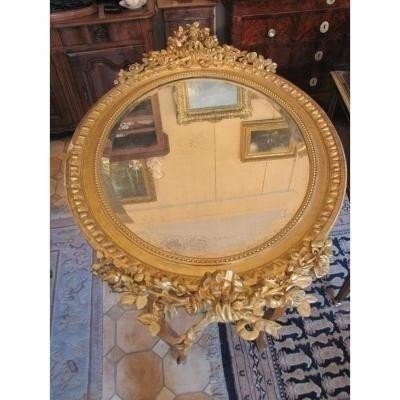 Miroir oval louis XVI-photo-2