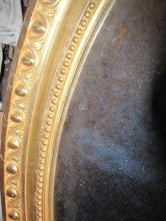 Miroir oval louis XVI-photo-3