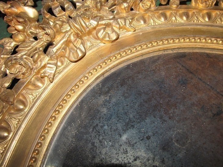 Miroir oval louis XVI-photo-4