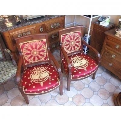 Paire de fauteuils empire-photo-2