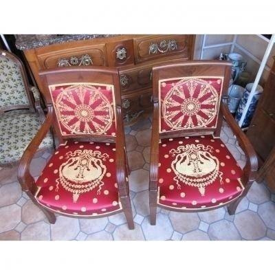 Paire de fauteuils empire-photo-4