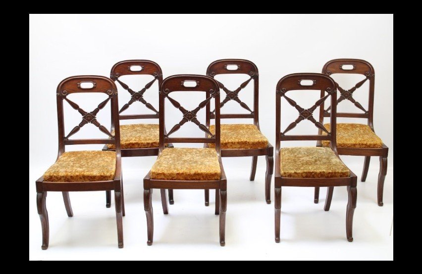 6chaises à croisillons