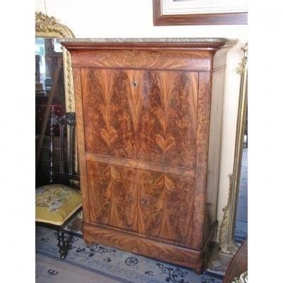 Mahogany Secretary With Doors-photo-2