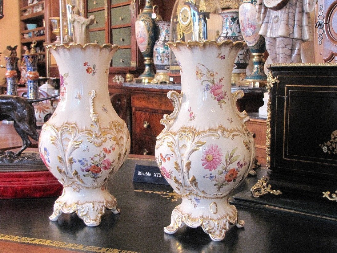 Paire de vases en Sarguemines