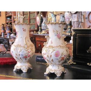 Paire de vases en Sarguemines