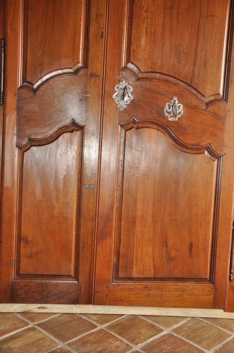 Antique Double-leaf Walnut Communication Door -photo-2