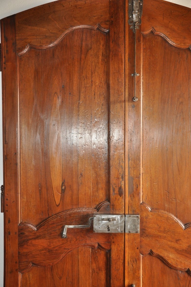 Antique Double-leaf Walnut Communication Door -photo-4