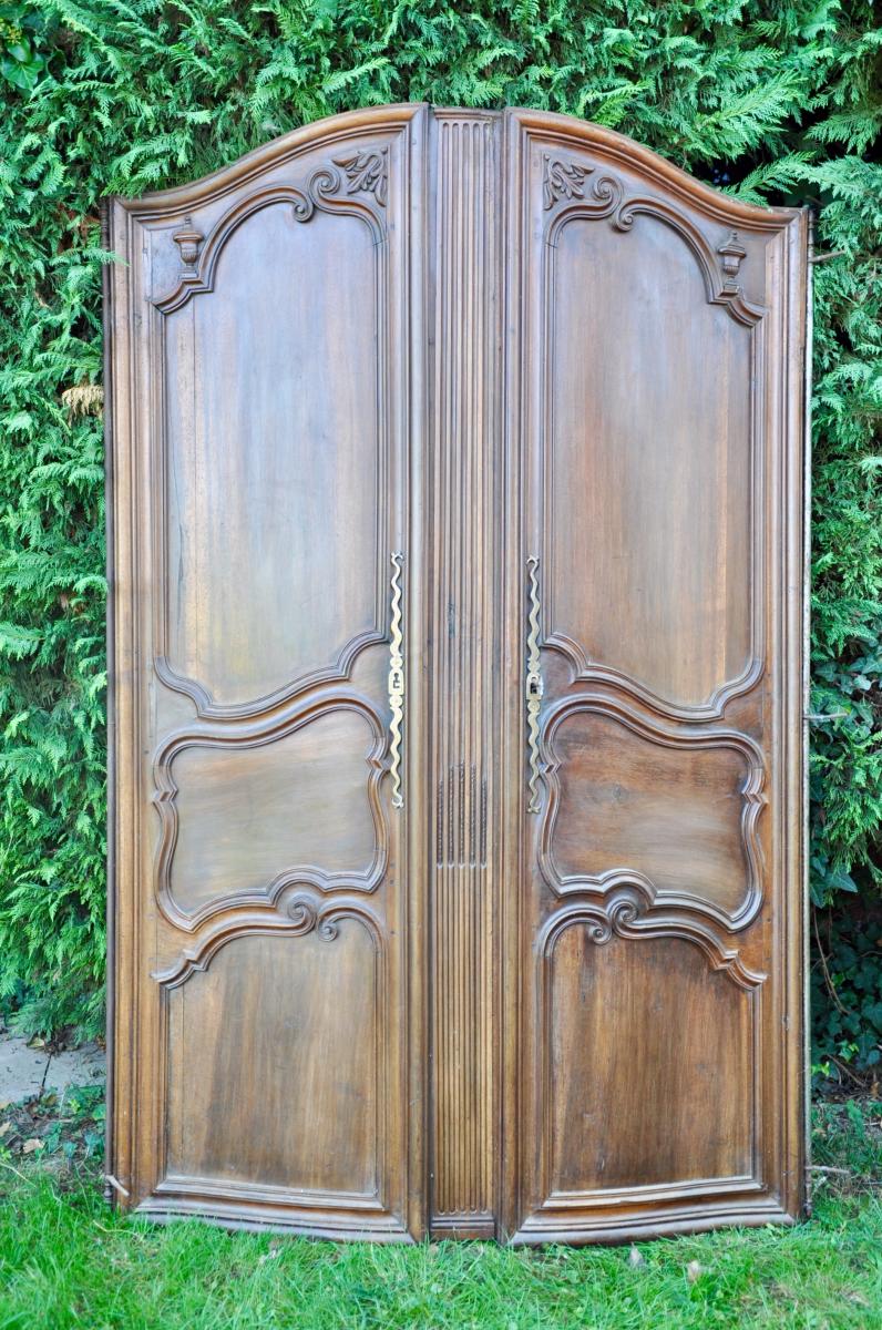 Facade Doors Woodwork Curved Walnut Louis XV