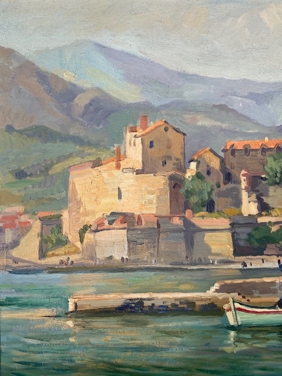 R Pavard The Port Of Collioure. Lively Beach Scene-photo-1