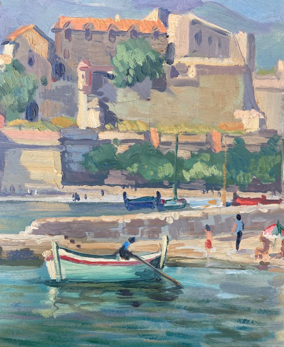 R Pavard The Port Of Collioure. Lively Beach Scene-photo-4